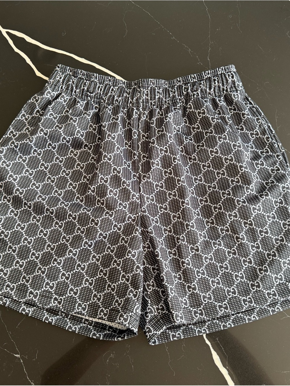 Bravest Studios Black and White Monogram Shorts